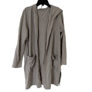 J Jill Pure Jill Light Grey Pima Cotton Blend Cardigan Women's Size M Petite